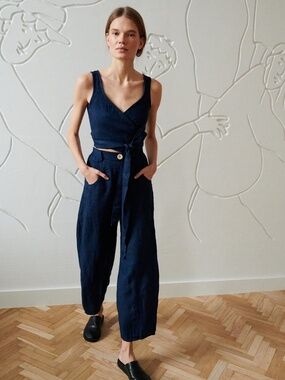 Linenfox Waffle Linen Set (Frankie Trousers + Soja Top)